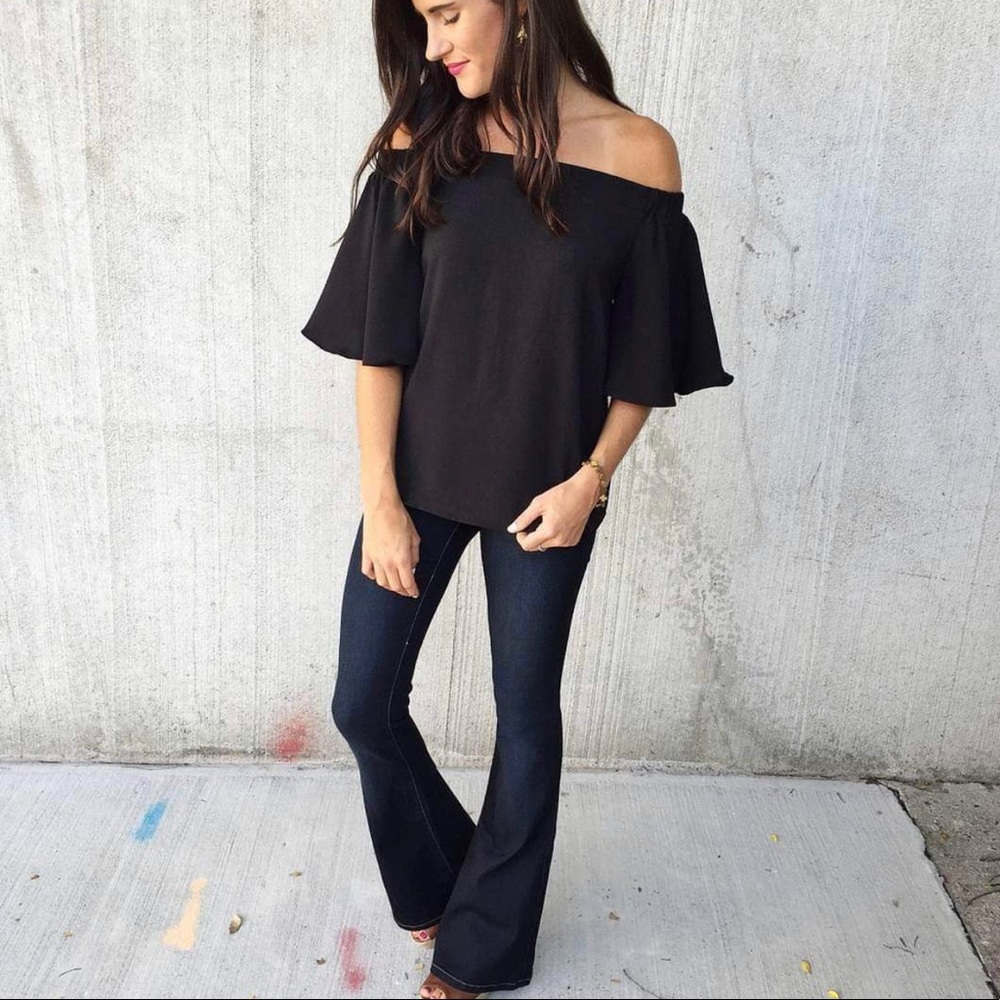 DO+BE Black Off Shoulder Top
